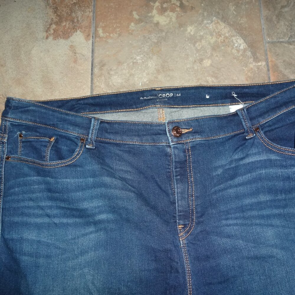 CHICOS 3.5 18 PLATINUM Jeans Womens Blue Denim Crop 95 Cotton - Picture 6 of 14